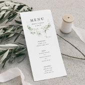 Elegant Earthy Greenery Waterverf Wedding Menu