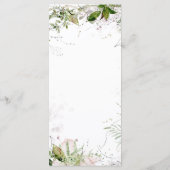 Elegant Earthy Greenery Waterverf Wedding Menu (Achterkant)