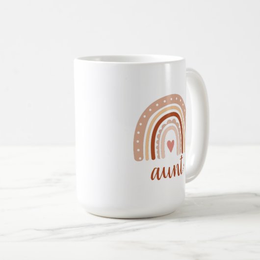Elegant Earthy Tone Boho Rainbow Tunt Coffee Mok (Voorkant rechts)