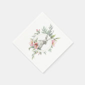 Elegant Easter Bunny Floral ontwerp Servet (Hoek)