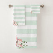 Elegant Easter Bunny striped Bad Handdoek (Insitu)