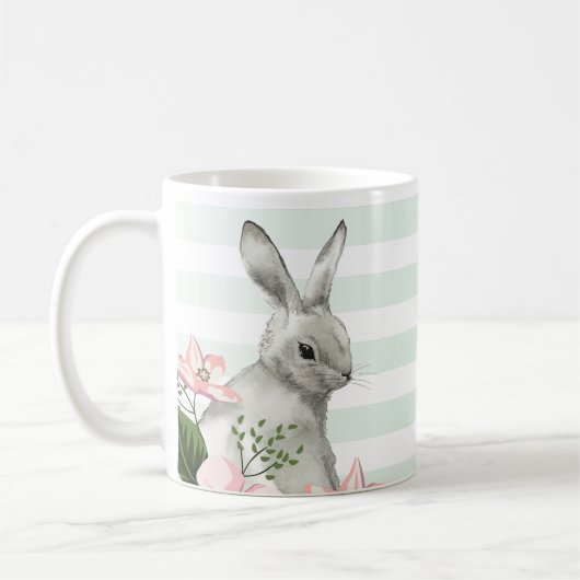 Elegant Easter Bunny striped Koffiemok (Links)