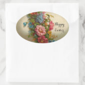 ELEGANT EASTER EASTER MET KLEURSTROMEN OVALE STICKER (Tas)