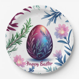 Elegant Easter Egg Botanical Art Papieren Bordje