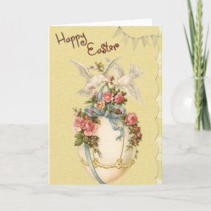 Elegant Easter Egg met Duiven Happy Easter Feestdagen Kaart