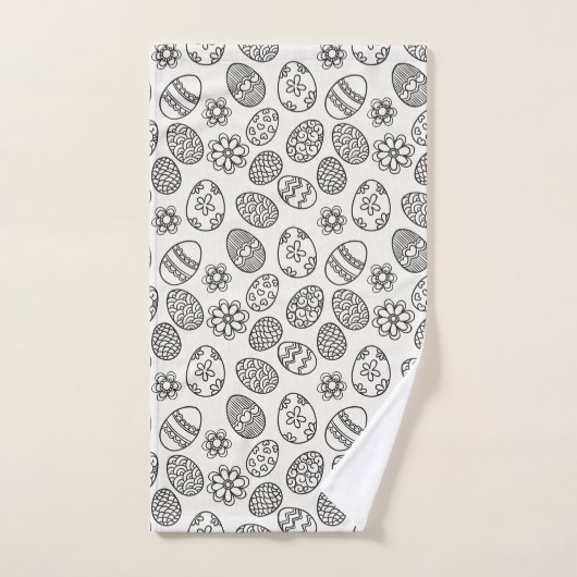 Elegant Easter Eggs Floral Pattern | Handdoekset Bad Handdoek (Handdoek)