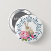 Elegant Easter Rabbit design Ronde Button 5,7 Cm (Voorkant /achterkant)