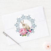 Elegant Easter Rabbit design Ronde Sticker (Envelop)