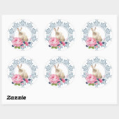 Elegant Easter Rabbit design Ronde Sticker (Vel)
