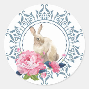 Elegant Easter Rabbit design Ronde Sticker