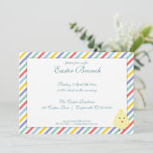 Elegant Easter Stripes Brunch Invitation Kaart (Staand voorkant)