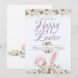 Elegant Easter Waterverf Floral Wenskaart Feestdagenkaart