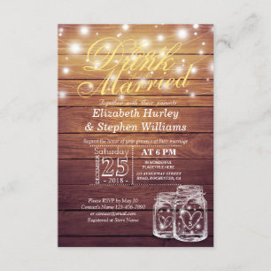 Elegant EAT Boire & Etre Marié Mariage Invitations