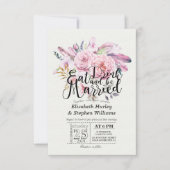 Elegant EAT Boire & Etre Marié Mariage Invitations (Devant)