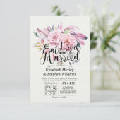 Elegant EAT Boire & Etre Marié Mariage Invitations (Debout devant)