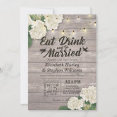 Elegant EAT Boire & Etre Marié Mariage Invitations (Devant)
