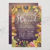 Elegant EAT Boire & Etre Marié Mariage Invitations (Devant / Derrière)