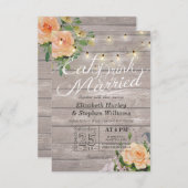 Elegant EAT Boire & Etre Marié Mariage Invitations (Devant / Derrière)