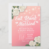 Elegant EAT Boire & Etre Marié Mariage Invitations (Devant)
