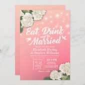 Elegant EAT Boire & Etre Marié Mariage Invitations (Devant / Derrière)