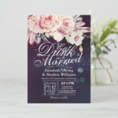 Elegant EAT Boire & Etre Marié Mariage Invitations (Debout devant)