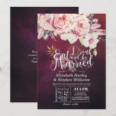 Elegant EAT Boire & Etre Marié Mariage Invitations (Devant / Derrière)