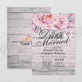 Elegant EAT Boire & Etre Marié Mariage Invitations (Devant / Derrière)