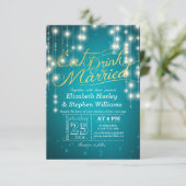 Elegant EAT Boire & Etre Marié Mariage Invitations (Debout devant)