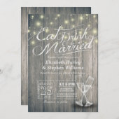Elegant EAT Boire & Etre Marié Mariage Invitations (Devant / Derrière)