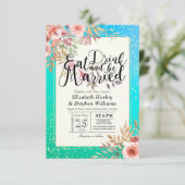 Elegant EAT Boire & Etre Marié Mariage Invitations (Debout devant)