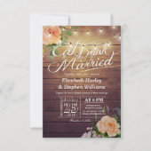 Elegant EAT Boire & Etre Marié Mariage Invitations (Devant)