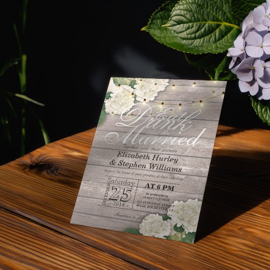 Elegant EAT Boire & Etre Marié Mariage Invitations