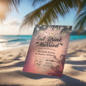 Elegant EAT Boire & Etre Marié Mariage Invitations