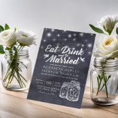 Elegant EAT Boire & Etre Marié Mariage Invitations