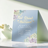 Elegant EAT Boire & Etre Marié Mariage Invitations