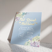 Elegant EAT Boire & Etre Marié Mariage Invitations