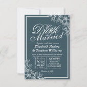 Elegant EAT Boire & Etre Marié Mariage Invitations (Devant)