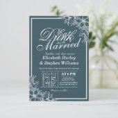 Elegant EAT Boire & Etre Marié Mariage Invitations (Debout devant)