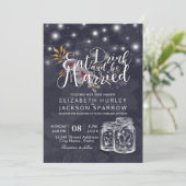 Elegant EAT Boire & Etre Marié Mariage Invitations (Debout devant)
