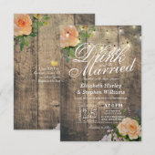 Elegant EAT Boire & Etre Marié Mariage Invitations (Devant / Derrière)