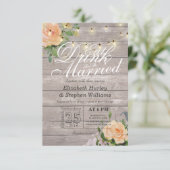 Elegant EAT Boire & Etre Marié Mariage Invitations (Debout devant)