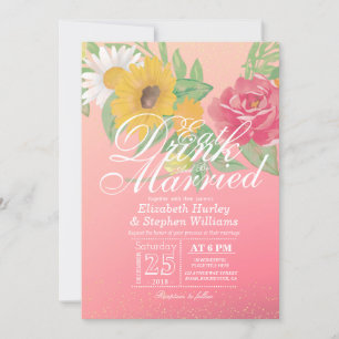 Elegant EAT Boire & Etre Marié Mariage Invitations