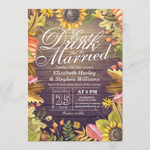 Elegant EAT Boire & Etre Marié Mariage Invitations