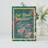 Elegant EAT-Drink en huwelijkshuwelijk Kaart (Staand voorkant)