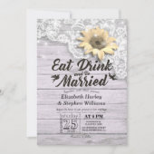 Elegant EAT-Drink en huwelijkshuwelijk Kaart (Voorkant)