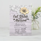 Elegant EAT-Drink en huwelijkshuwelijk Kaart (Staand voorkant)