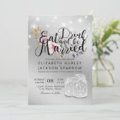 Elegant EAT-Drink en huwelijkshuwelijk Kaart (Staand voorkant)