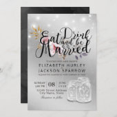 Elegant EAT-Drink en huwelijkshuwelijk Kaart (Voorkant / Achterkant)