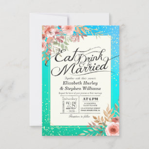 Elegant EAT-Drink en huwelijkshuwelijk Kaart