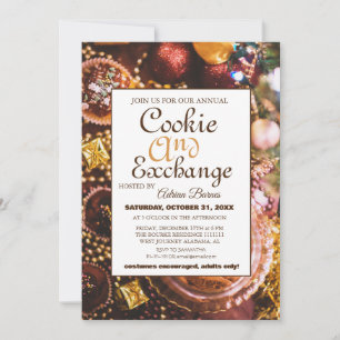 Élégant échange de biscuits de Noël sur invitation